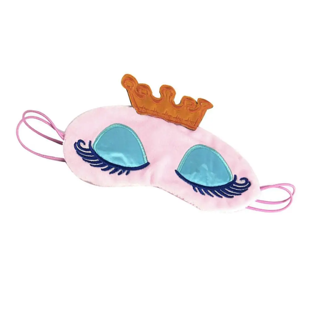 

Cartoon Long Eyelash Sleeping Beauty Crown Sleeping Eye Mask Eyeshade Pink
