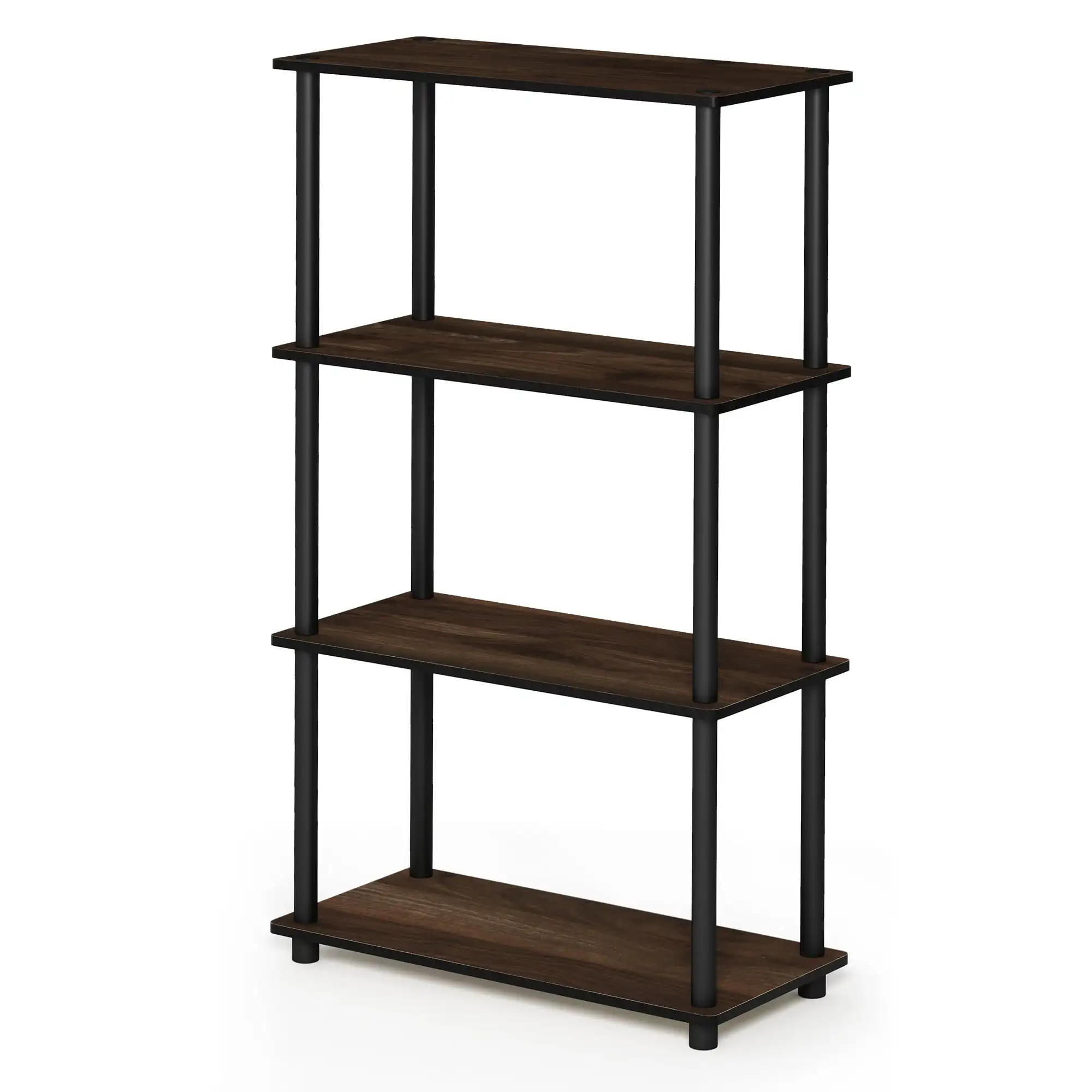 

Furinno Turn-N-Tube 4-Tier Multipurpose Shelf Display Rack, Columbia Walnut and Black