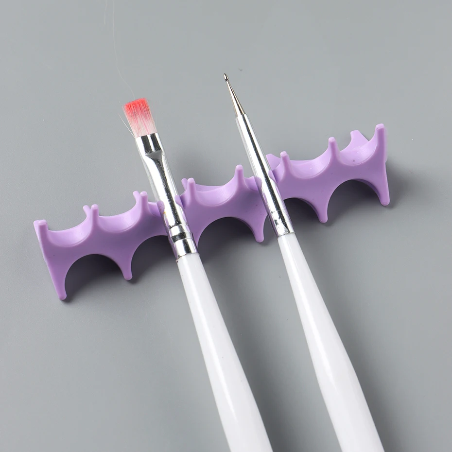 Soporte de Silicona Suave para Pinceles de Uñas, Estante para Pinceles de Gel UV, Organizador para Pintura, Manicura 3