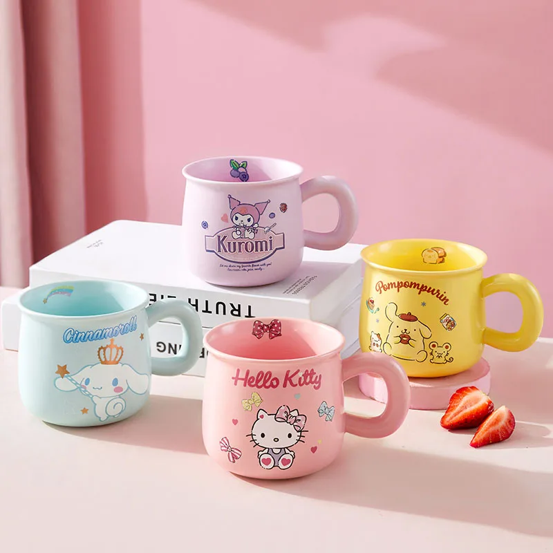 

Miniso cartoon cute Kulomi Yugui dog Katie cat ceramic mug girl drinking water breakfast cup collection children's gift