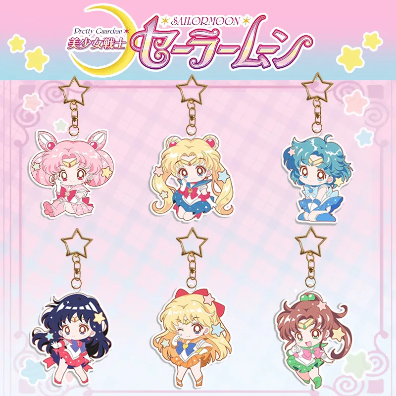Sailor Moon Acrylic Keychain Usagi Tsukino Chibiusa Anime Cute Charm Pendant Cosplay Gift Collection Kawaii Accessory for Girls
