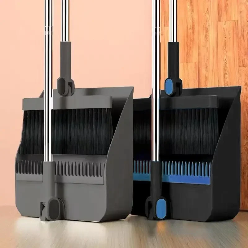 

Household Folding Broom Broom Dustpan Set Soft Brush Whisk Broom Strip Non-stick Hair Sweeping Cleaning and Scraping