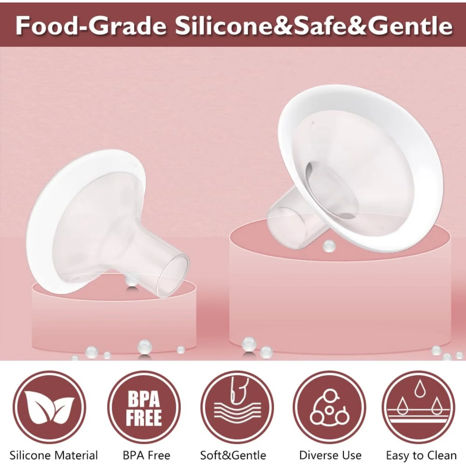 1Pcs Soft Rim Oval Flanges Shields Compatible with Medela Breast Pumps PersonalFit, Maxflow, Freestyle Flex Swing Maxi Connector