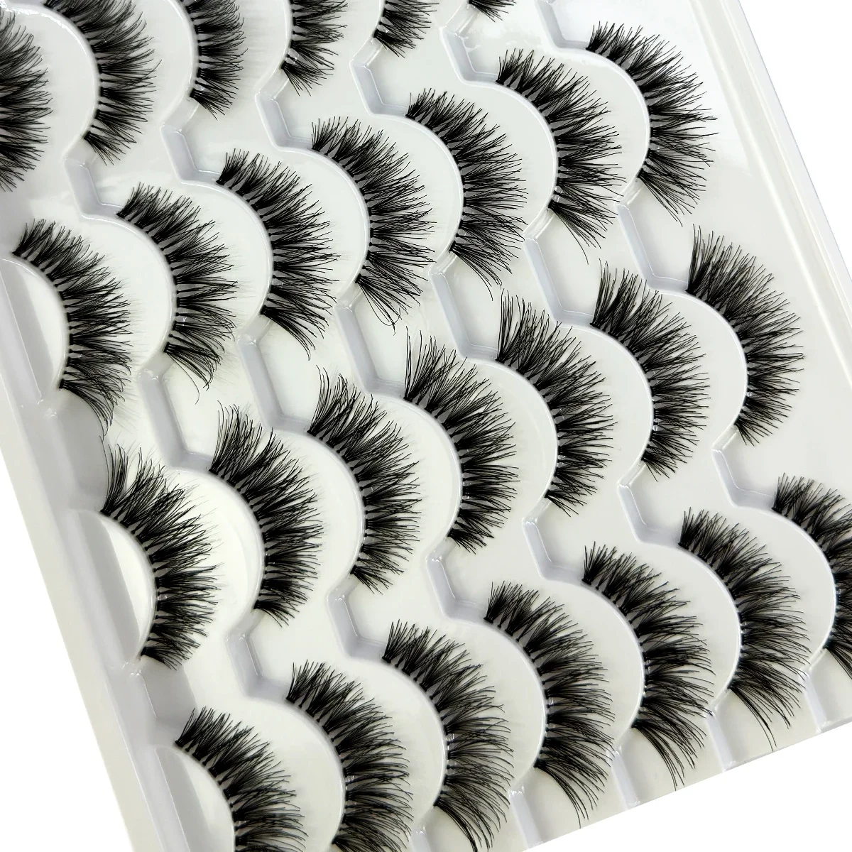 14 Pair False Eyelashes Handmade Transparent Stem Soft Cross Natural Long Eye Lashes Daily Makeup Tools Art Thick Fake Eyelashe