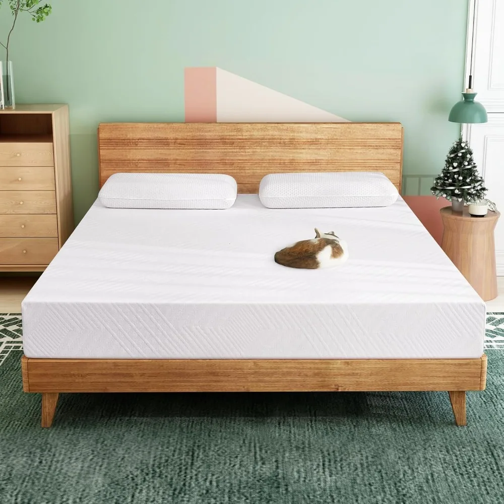 

Twin Mattress, 6 Inch Memory Foam Mattress for Kids, Medium Firm Green Tea Gel Mattress, Twin Size Mattress in a Box