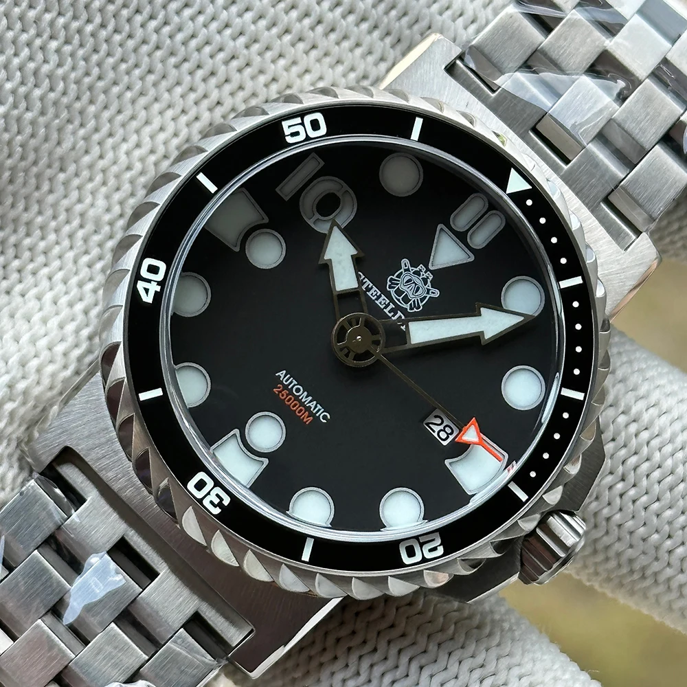 STEELDIVE Official SD1982H V2 Sandwich Dial 46.5MM Big Size Sapphire Glass Ceramic Bezel Insert NH35 Automatic Dive Watch