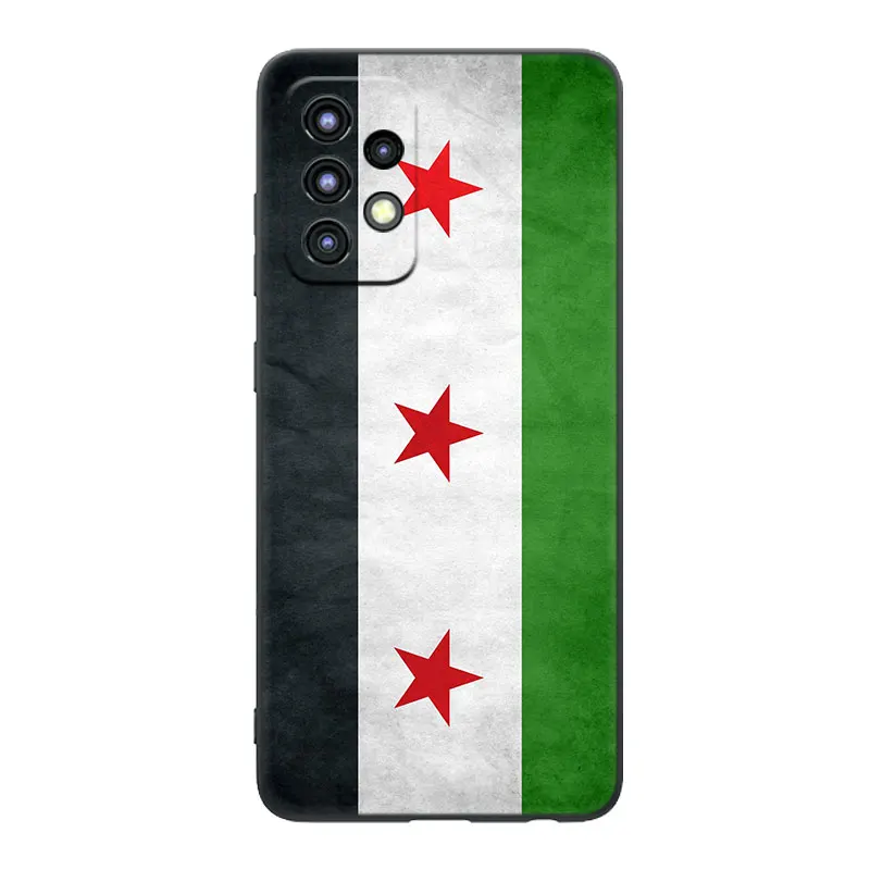 Syrian Syria Flag Black Case For Samsung Galaxy A04S A04E A12 A13 A14 A22 A23 A32 A33 A34 A50 A51 A52S A53 A54 A70 A71 A72 A73