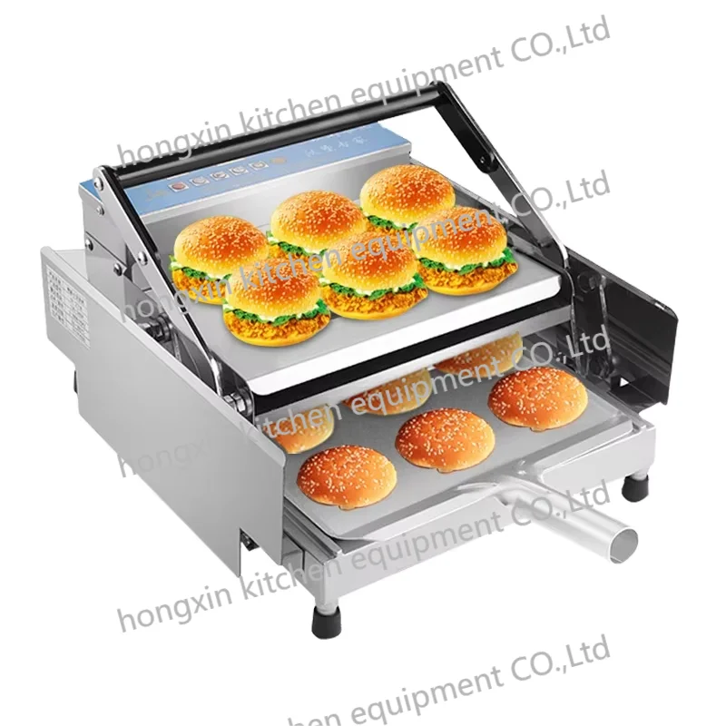 Factory Hot Wholesale High Efficiency Batch Bun Toaster Equipment for Heating Hamburger  Automatic Burger Machine