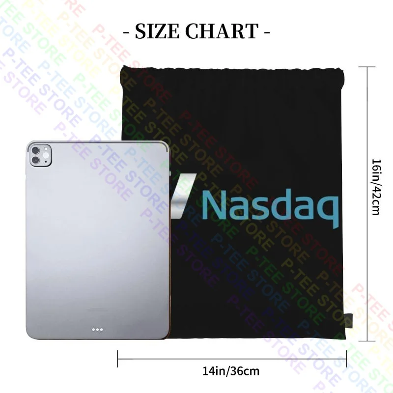 Nasdaq Logo Stock Market Investor Trader 01 Drawstring Bags Gym Bag Newest Art Print Lightweight Large Capacity