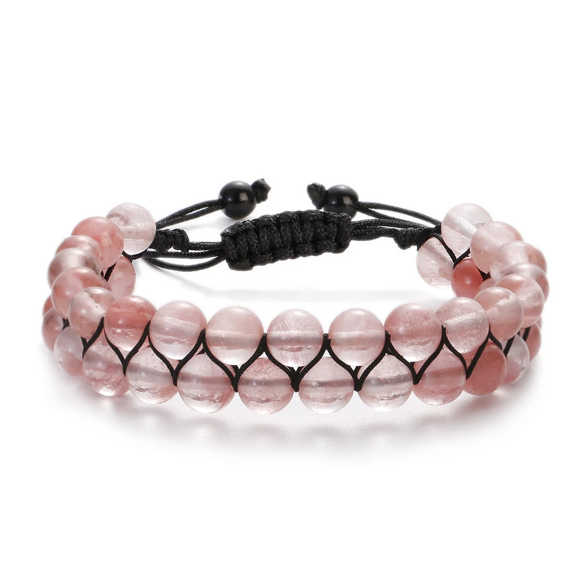 Handmade Bracelet Yoga Healing Jewelry Natural Stone Beads Braided Bracelet Double Layer Strand Beaded Charm Bracelet