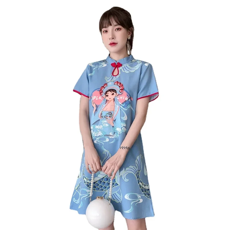 

2023 New Modern Improved Fashion Young Short Cheongsam Chinese Traditional Qipao Dress for Women Sexy