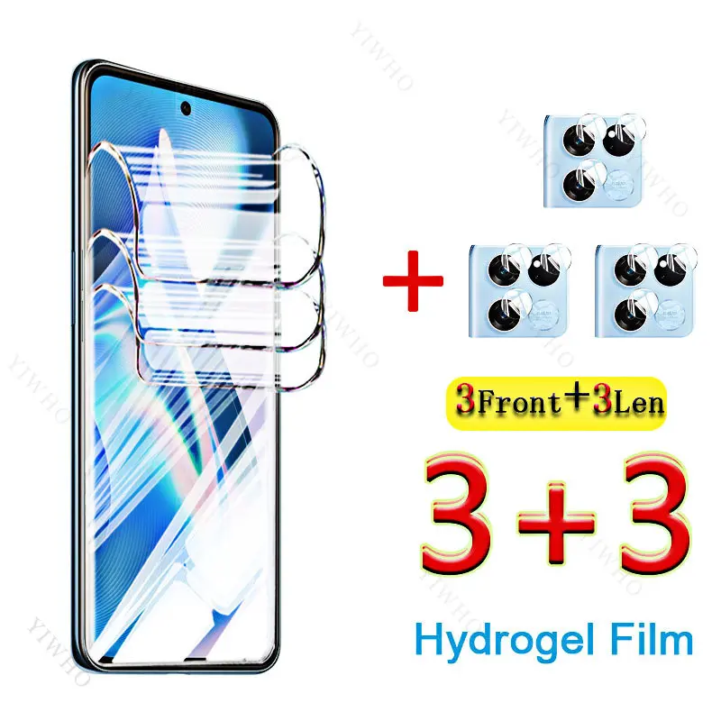 6 In 1 for Oneplus ACE Racing Front Hydrogel Film Screen Protector for OnePlus ACERacing 6.59 Inch Camera Lens Film Not Glass HD