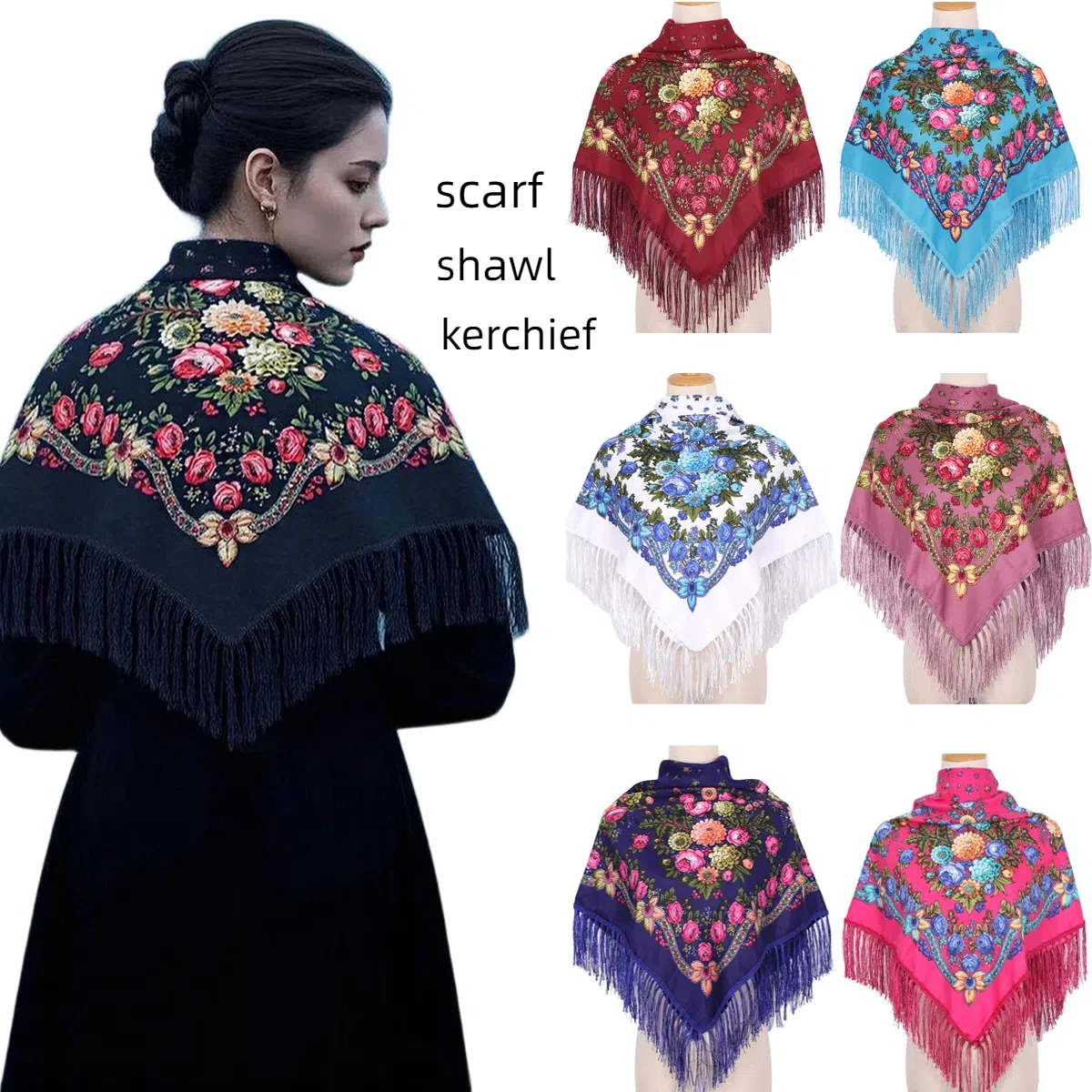 Chal de estilo étnico, bufanda cuadrada para mujer, Hijabs de lujo, capa estampada, manta, envolturas, pañuelo cálido para mujer, pañuelo clásico para la cabeza