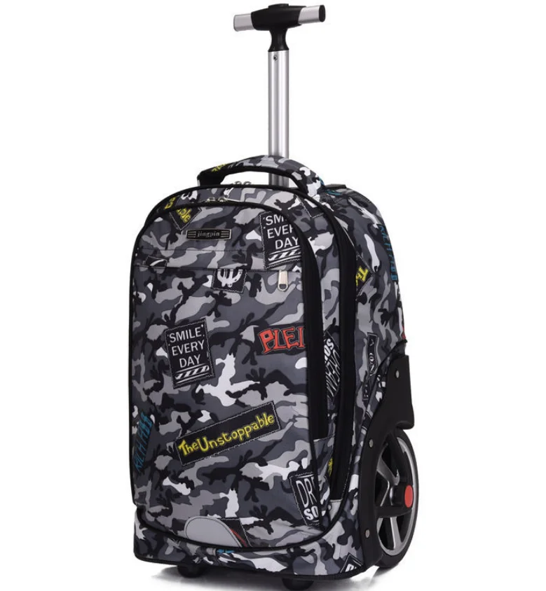 19 Inch School Rolling backpack for teenagers large wheels Travel Trolley Baackpack Bag On wheels Children Rolling luggage Bags