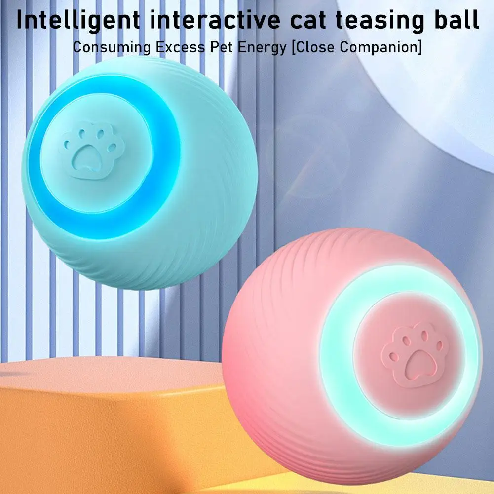 Automatic Cat Ball Smart Rolling Ball Pet Toy Silicone Ball Cat Interactive Relief Self-Entertainment Toy Type-C Charging