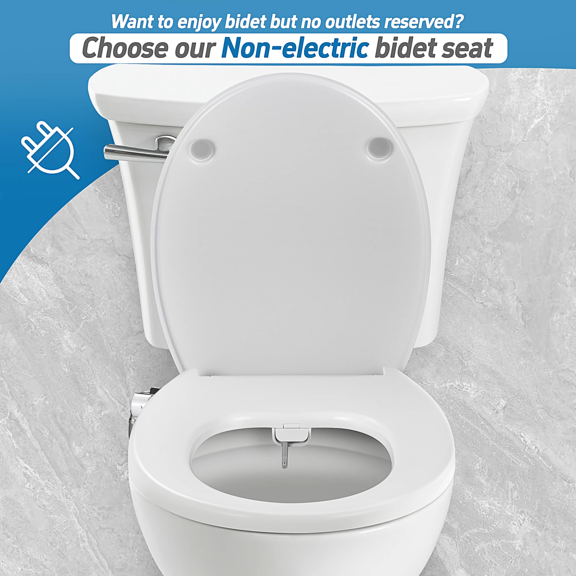 Samodra runde, nicht-elektrische Bidet-Toilettensitze, weiß (nur für europäische Toiletten geeignet) – Detail 4