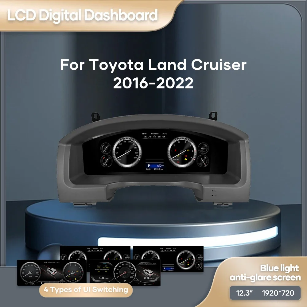 11 Inch Digitale Dashboard For Toyota Landcruiser 2016-2022  Years Auto Lcd Paneel Snelheidsmeter Virtuele Cockpit Voor