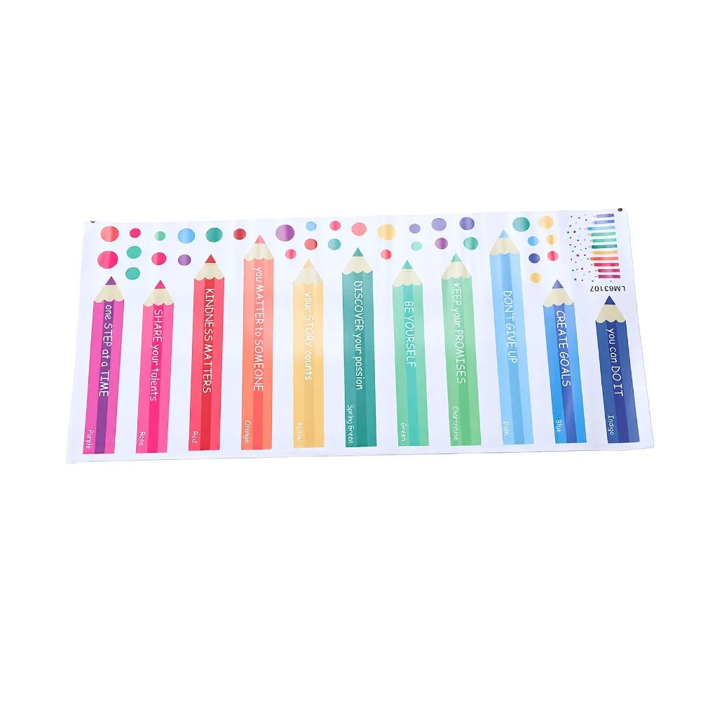 Creative PVC Wall Decals Self-Adhesive Removable Pencil Wall Stickers Motivational Design Dot Wall Stickers For Classroom