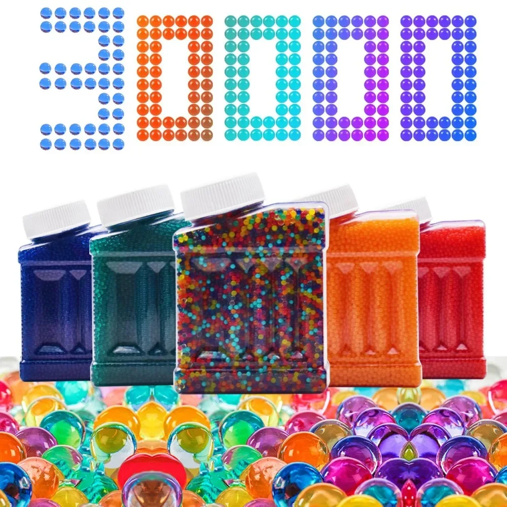 30000pcs/box 7-8mm Gel Balls Water Beads Splat Gun Refill Ammo Polymer Growing Water Balls Vase Decoration Home Decor