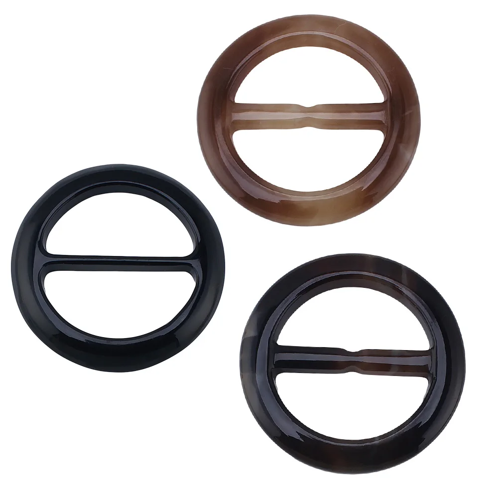 

3PCS Polyester fiber Hand Polished Fashionable Scarf Ring Scarves Buckle Clip Clamp for Dressing (Light Coffee + Dark Coffee + B