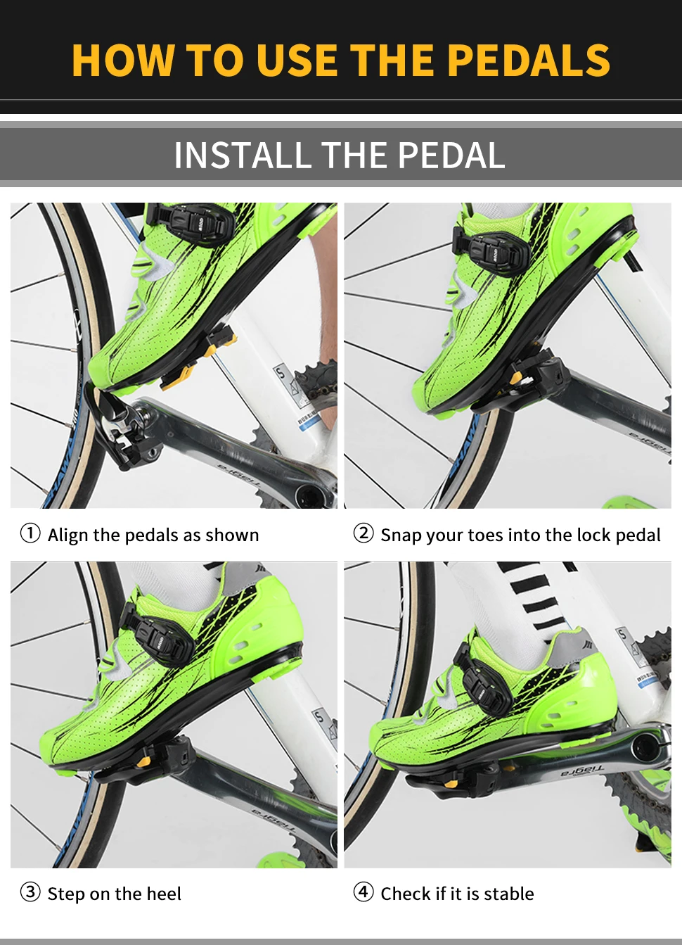Pedales de carretera KOOTU de aluminio – LOOK KEO o SPD-SL Pedales de carretera KOOTU de aluminio – LOOK KEO o SPD-SL