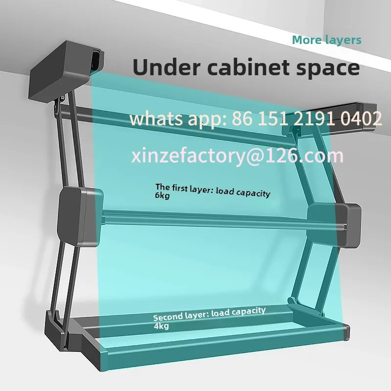 

Customizable Lift Basket Storage Rack Condiment Dishes Pull-down Folding Kitchen Creative Home Organizer Holders