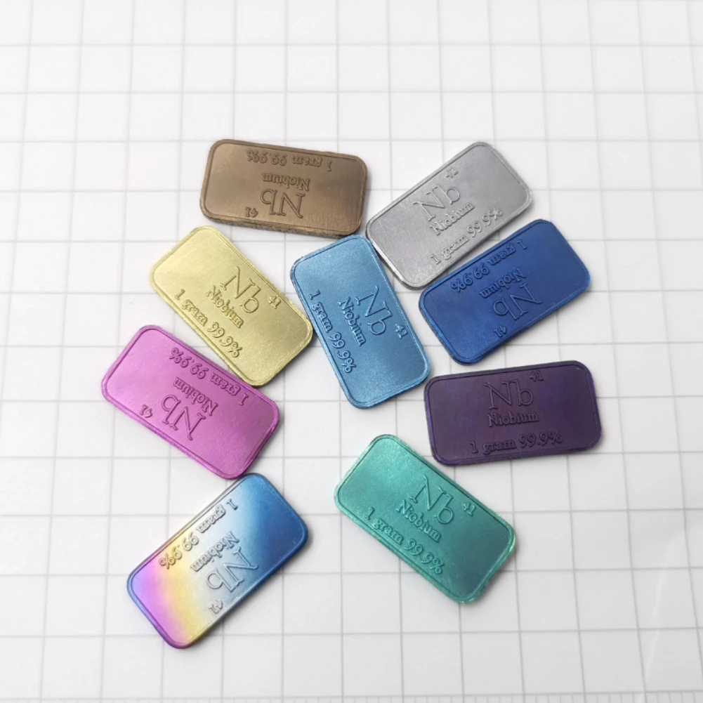 1G of Anodized Niobium ≥ 99.9 Rainbow Niobium Strips for Elemental Collection Gifts Chemistry Education Display Models