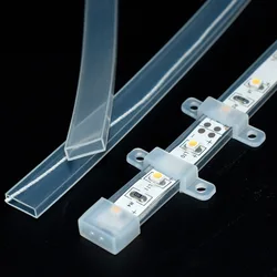 IP67 Waterproof Transparent Silicon Tube for 8mm 10mm 12mm DC12V/24V Led Light Strip Flexible Rubber Tube End Caps Buckles Clip