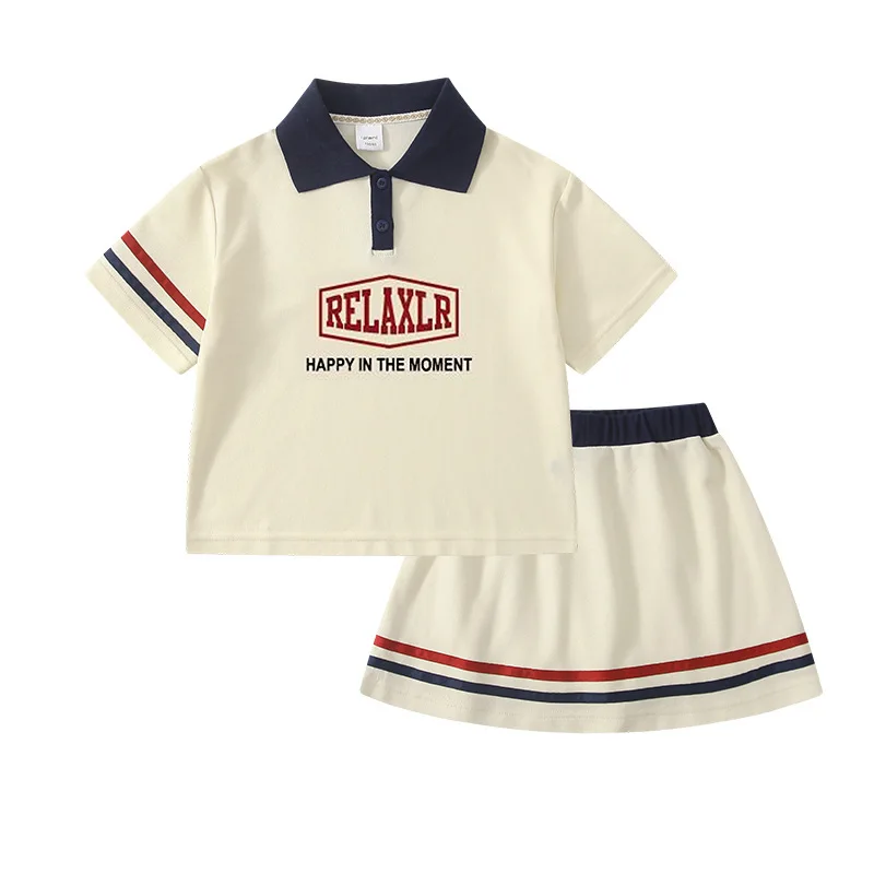 Summer Teenage Brother Sister Clothes Set Children Boy Letter Tshirts and Shorts Suit Kid Girl Top and Skirts Bottom Tracksuit