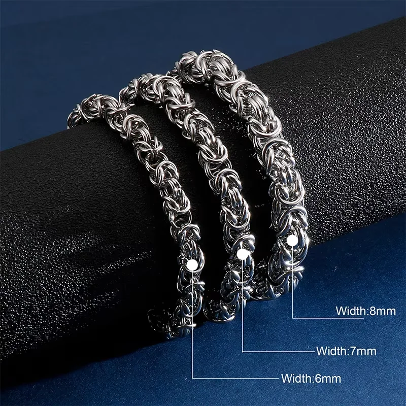 Fongten Stainless Steel Chain Bracelet for Men Handmade Mesh Charm Armband Bracelets Bangle Male Jewelry Christmas Gifts