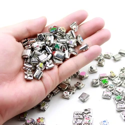 10pcs random color Modular Jewelry Findings Square Beads Bracelet Jewelry DIY Making Parts Vintage Links Unique Accessories