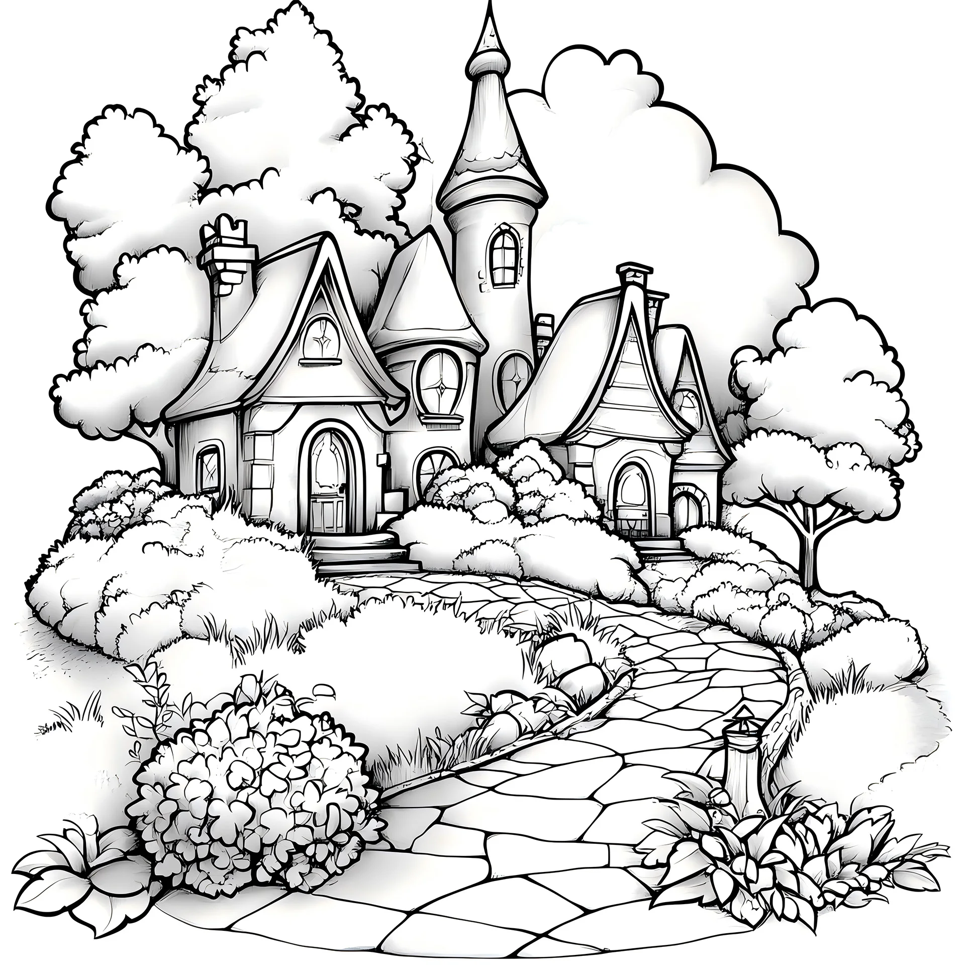 ENCHANTED FOREST Adult Coloring Book, Realistic Scenic Landscape Patterns, Stress Relief Relaxation Creative Drawing Art Book image 6