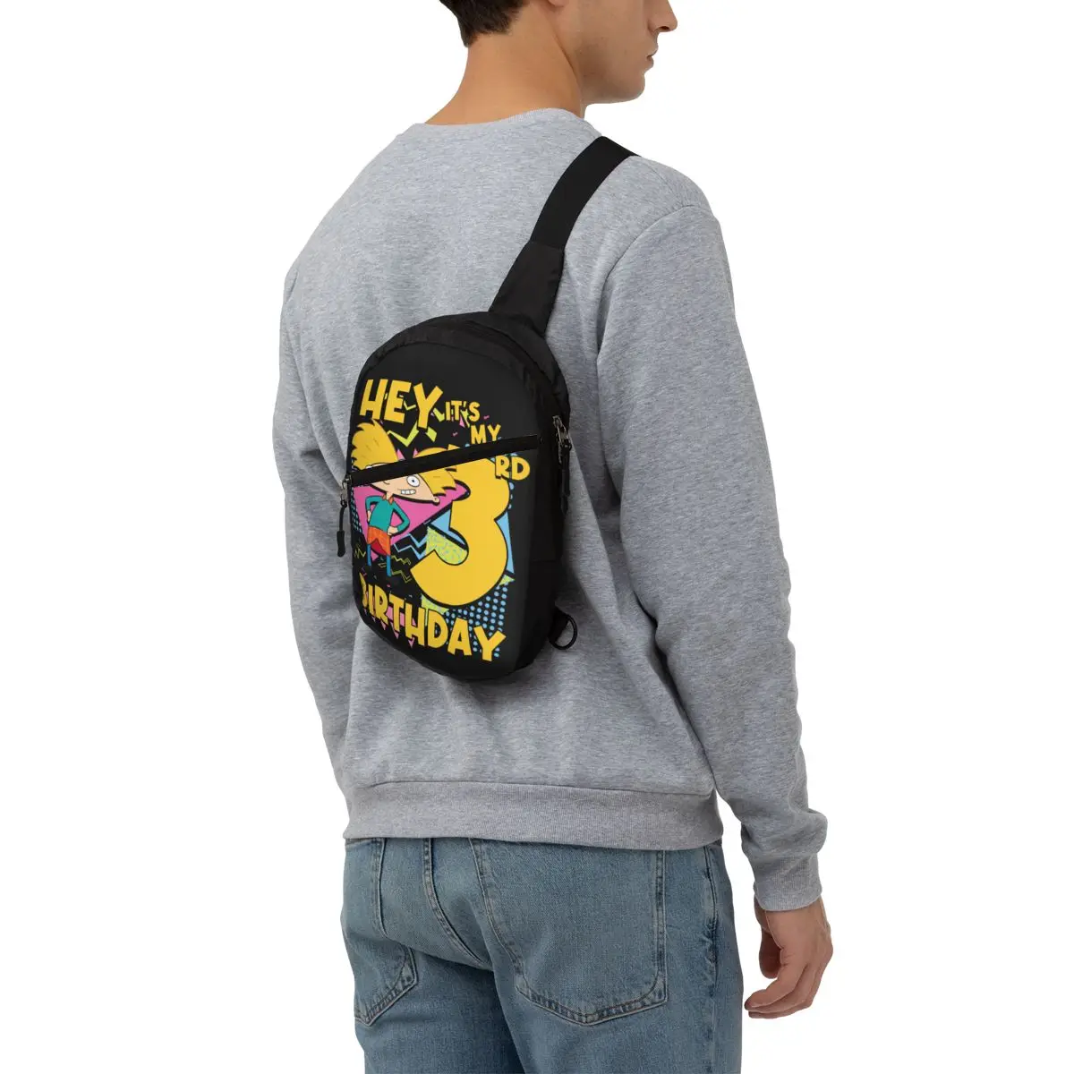 Niestandardowe Hey Arnold animowane Anime Helga Pataki chusta na klatkę piersiową Crossbody torba męska modny plecak na ramię na rower kempingowy