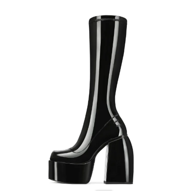 

Brand Design Catwalk Fashion Boots Super High Heel Elastic Skinny Large Size Sexy Women's Boots for Bars Nightclub Parties 34&43