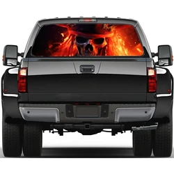 Pirate Captain Skull With Hat Rear Window Decal Fit Pickup,Truck,Car Universal See Through Perforated Back Windows Vinyl Sticker