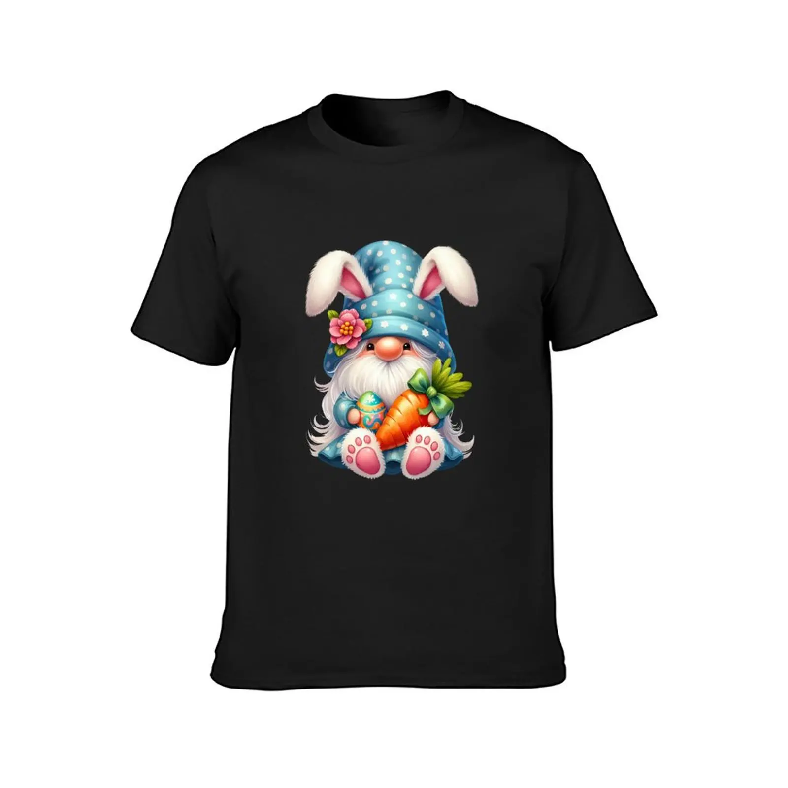 Easter gnome with carrot T-Shirt vintage Short sleeve tee blacks oversizeds t shirts men