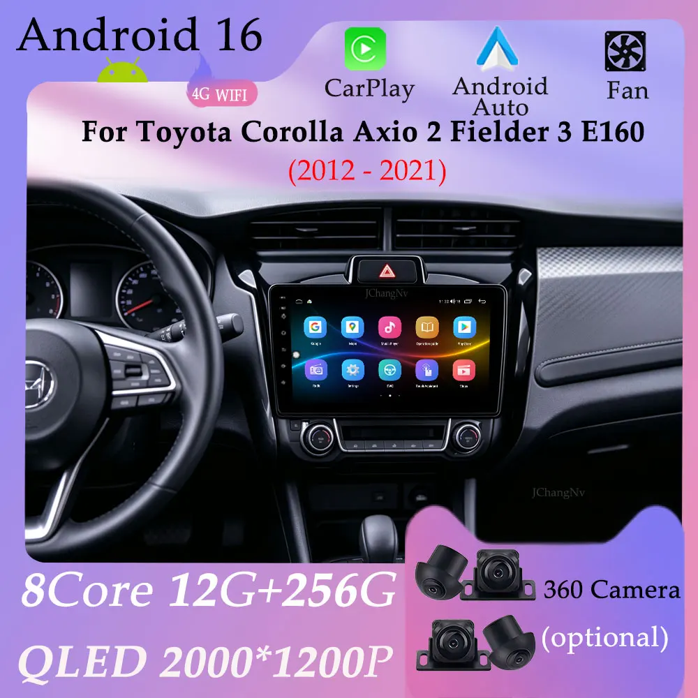 10 “ for Toyota Corolla Axio 2 Fielder 3 E160 2012 - 2021 CarPlay Wired Android GPS Navi Car Radio Multimedia Player DSP Stereo