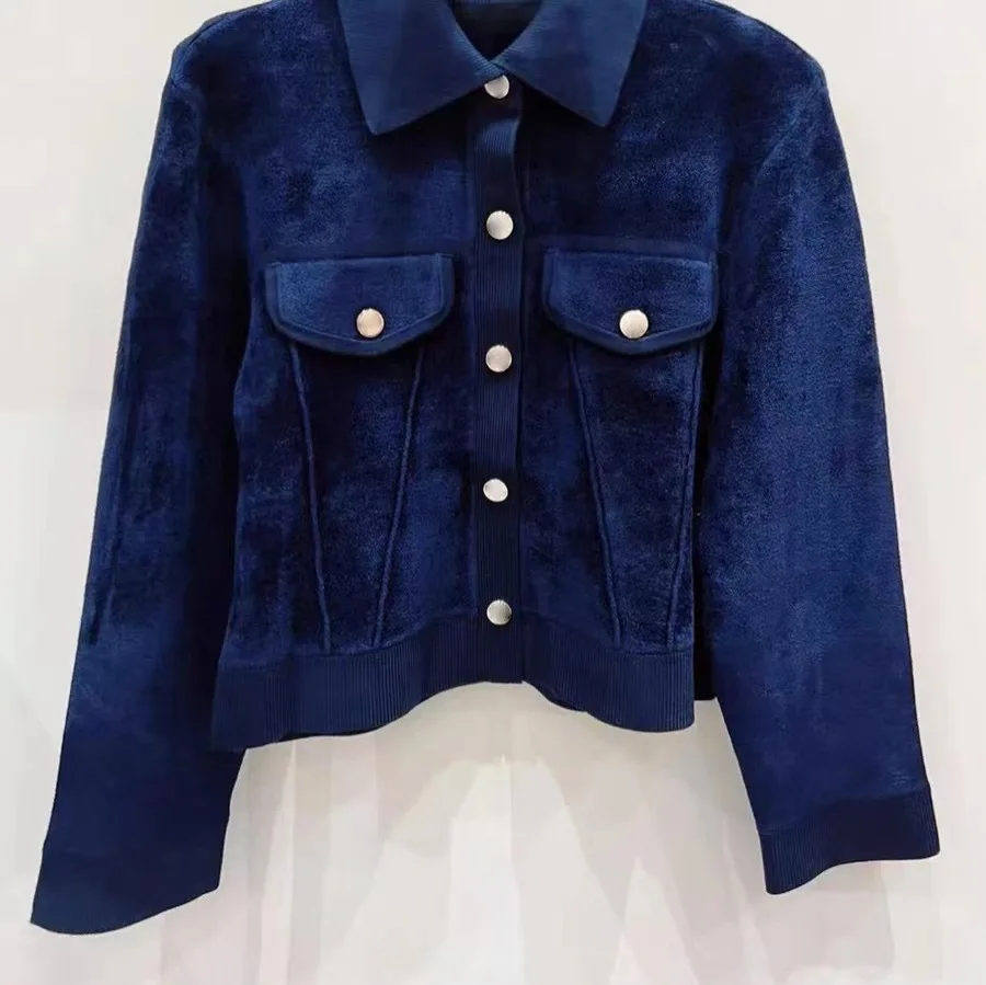 

Осень-зима 2021, новый женский вязаный свитер с лацканами, зимняя теплая одежда с длинными рукавами, модные и элегантные топы