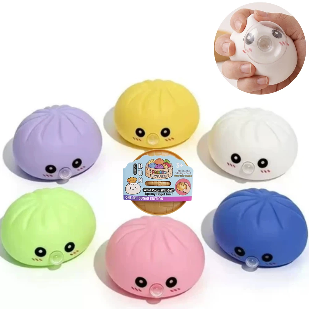 Bubble-Blowing Dumpling Squishy Toy Slow Rising Soft Stress Ball Colorful ASMR Sensory Hand Squeeze Toy Stress Relief Gift
