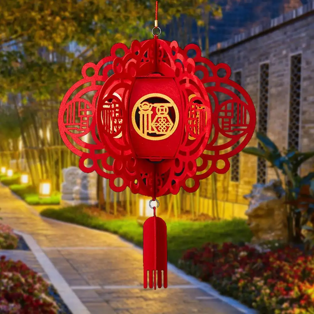 2024 Chinese Lanterns Lucky Fu Character Spring Festival Red Lantern with Tassel Non-woven Fabric New Year Lantern Home Decor