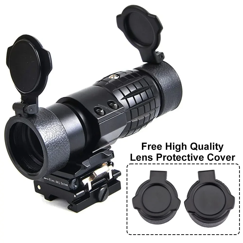 Tactical 3x30mm 3X Magnifier Metal Optics Scope Sight with 20mm Flip To Side Mount with Quick-detach Lever for Outdoor Hunting