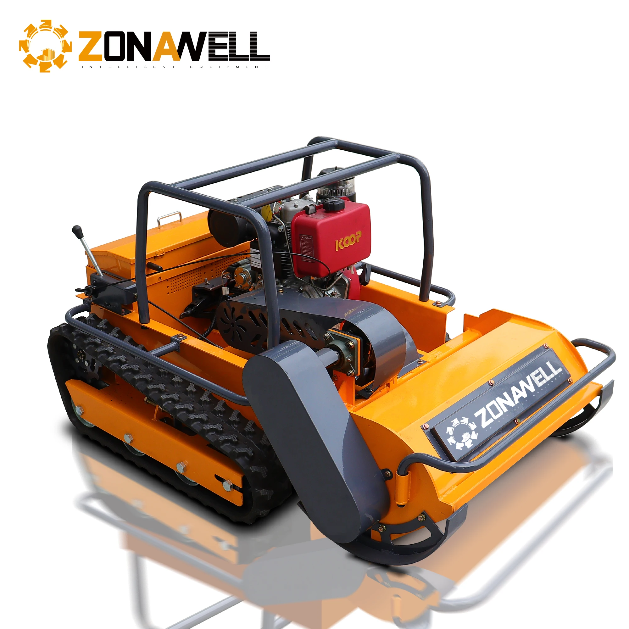 Hoogefficiënte diesel op afstand bestuurbare grasmaaier: aangepaste crawler 4-takt draadloze robotwieder en nulrotatie-tractor