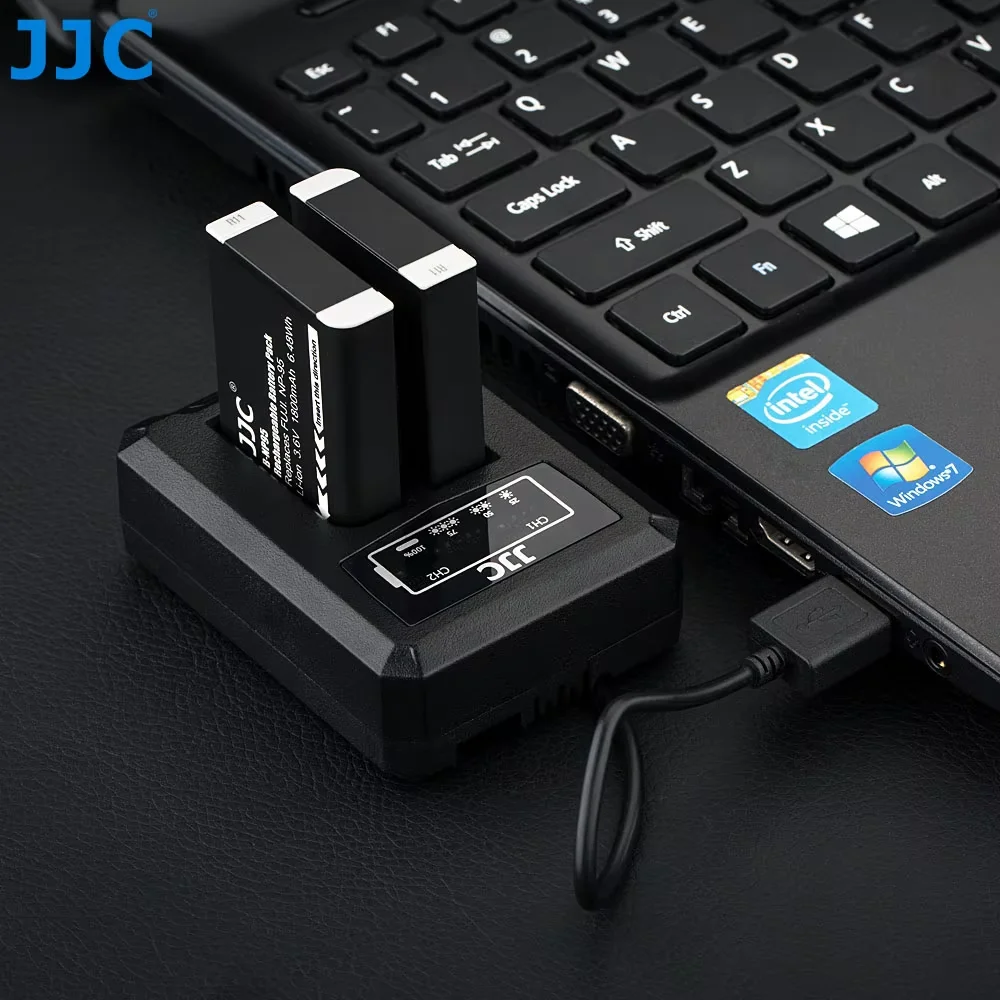 JJC USB شاحن بطارية مزدوج ل Fujifilm NP-95 X100 X100S X-S1 X30 X100T FinePix Real 3D W1 FinePix F31fd Ricoh DB-90 GXR GXR #5