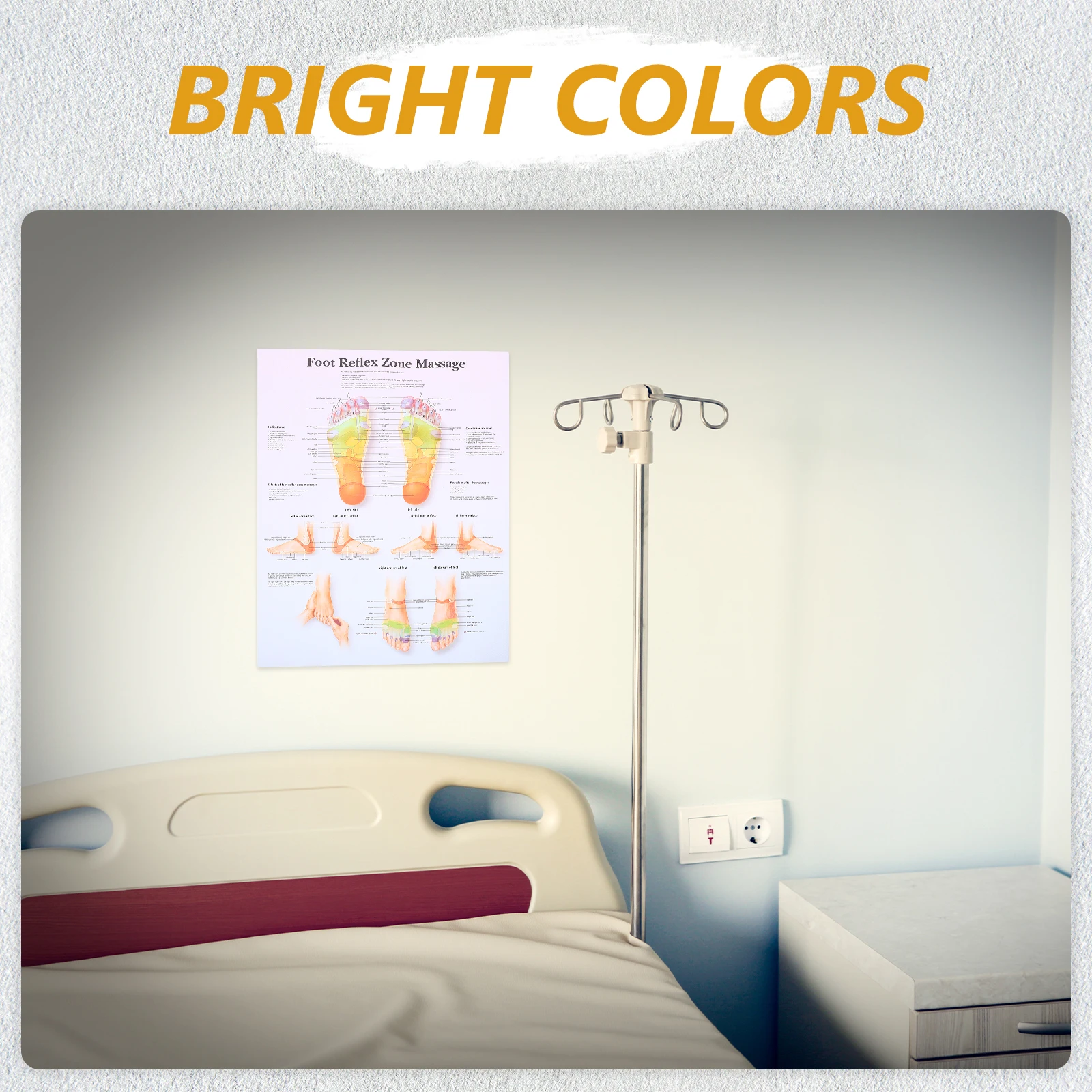 

Foot Reflexology Chart Poster Medical Anatomy Study Tool Stain-Resistant Massage Knowledge Visual Aid For Office