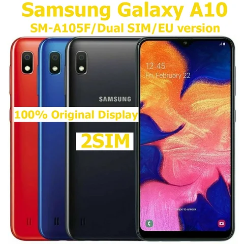 Samsung Galaxy A10 A105F Smart Android Phone Dual Card 6.2-inch 720 x 1520 2GB+32GB Global Edition 4G 3400mAh Original Unlock