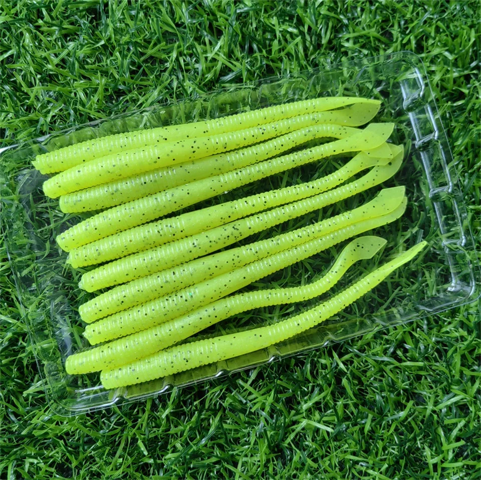 Mukun Soft Baits Wurm lockt Cutty 2,3mm 10 stücke g Angel köder Kurbel köder Angeln Forelle Hecht Wels Pesca künstlich – Detail 5