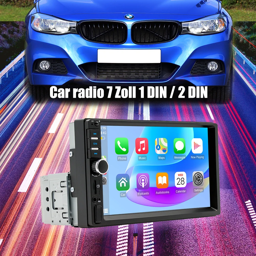 ESSGOO 7 بوصة عالمية 1 DIN سلكية Carplay أندرويد السيارات راديو ستيريو السيارة مشغل Mulitimeda مرآة ربط Tourscreen BT FM AUX TF #2