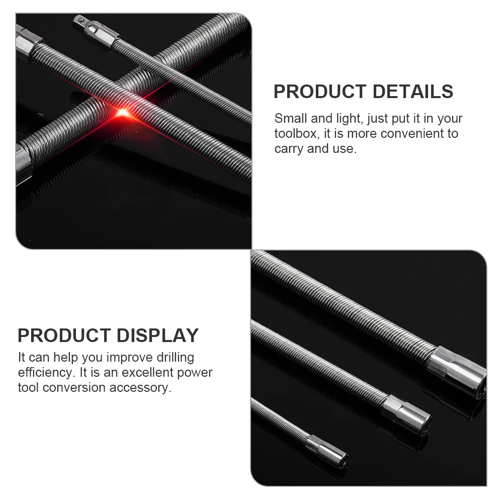 3 Pcs Sleeve Elastic Post Electric Drill Extension Rods Adapter Bit Spring Steel Ball Joint Electronic Tool Parts