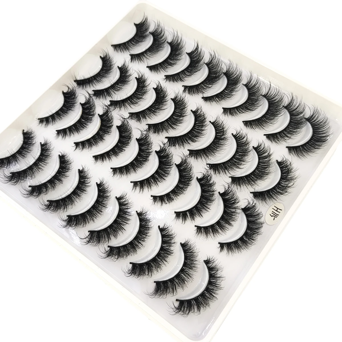 20 ペアのナチュラル 3D 人工ミンクまつげつけまつげメイクアップセットミンクまつげ拡張まつげ短いまつげ