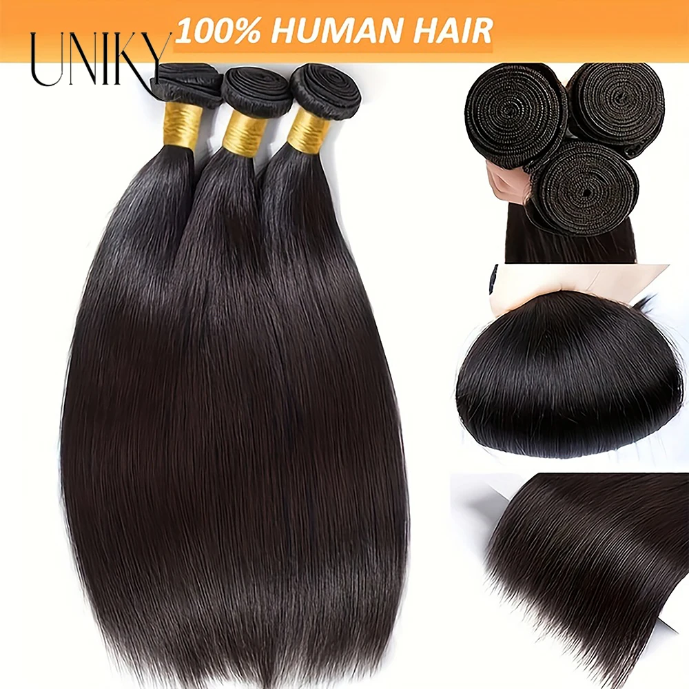 Bundel rambut lurus 10A Brasil 18 20 22 inci 100% rambut Virgin tanpa proses lurus jalinan rambut manusia 3 penawaran bundel